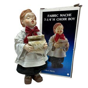 Kurt Adler Santas World Vintage Fabric Mache Choir Boy Christmas Decor in Box 7"